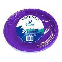 Platos de 17 cm de plástico de colores - 20 unidades