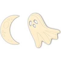 Chipboard de Fantasmas y Luna - Artis decor - 2 unidades