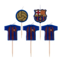 Velas del FC Barcelona logo camiseta - 5 unidades