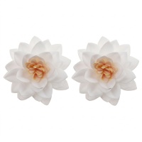 Obleas de flores de loto blancas de 7 cm - Dekora - 15 unidades