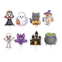 Picks para cupcakes de Halloween surtidos - Dekora - 16 unidades