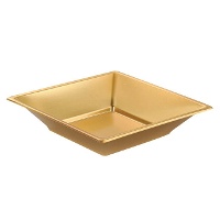 Platos de 17 cm de plástico hondos metalizados - 4 unidades