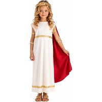 Disfraz de romano con capa para niña