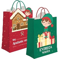 Bolsa regalo de 23 x 18 x 10 cm de Elfo - 1 unidad