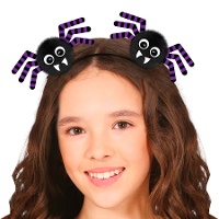 Diadema con arañas pompom