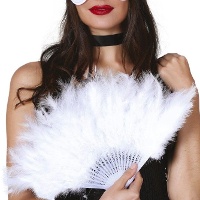 Abanico con plumas