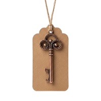 Abridor vintage de color bronce con etiqueta kraft - 1 unidad