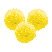 Colgantes pompón de papel de 25 cm - 3 unidades