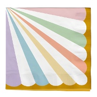 Servilletas de Pastel con cenefa dorada de 16,5 x 16,5 cm - 20 unidades
