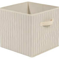 Cesta de 30 x 30 x 29 cm organizadora a rayas beige