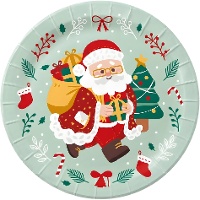 Pack de 8 platos con Papá Noel de la colección Liragram