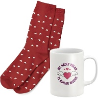Set regalo de taza y calcetines de San Valentín