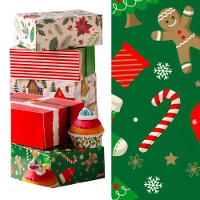 Caja para dulces de muñeco de jengibre de 18 x 13,5 x 7,5 cm - Decora