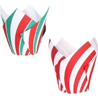 Cápsulas tulipán de papel para muffins de bastón de caramelo - PME - 24 unidades