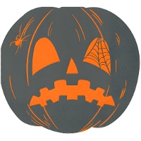 Servilletas de forma de calabaza negra de 16,5 x 15 cm - 20 unidades