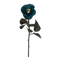 Flor de rosa azul y negra con ojo de gato de 42 cm