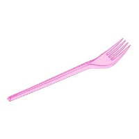 Tenedores de 17 cm de plástico colores flúor - 15 unidades