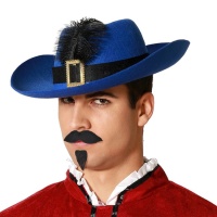 Sombrero de mosquetero de colores con pluma