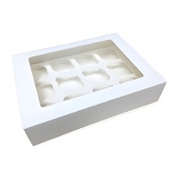 Caja para 12 cupcakes MINI blanca