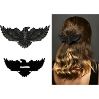 Pinza para el pelo de cuervo negro