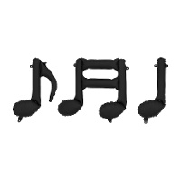 Globo de notas musicales de diferentes tamaños - 3 unidades