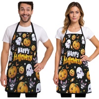 Delantal de Happy Halloween con calabazas y fantastamas para adulto