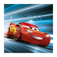 Servilletas de Cars azul de 16,5 x 16,5 cm - 20 unidades