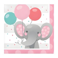 Servilletas de Elephant Baby de 12,5 x 12,5 cm - 16 unidades