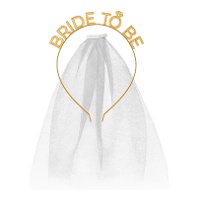 Diadema Bride to be con velo blanco
