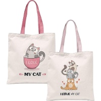 Bolsa de tela de gatos con cremallera - 1 unidad