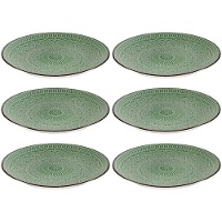 Plato de 27 cm de gres mandala rosa - Vessia - 6 unidades