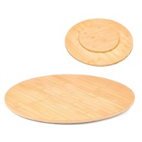 Bandeja de 50,5 cm giratoria de bambú redonda para aperitivos