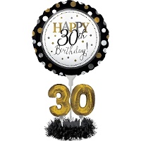Centro de mesa de globos de Golden Birthday