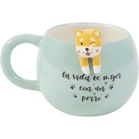 Taza de 400 ml de La vida es mejor con un perro