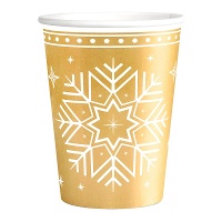 Vasos de 270 ml de Winter dorado - 6 unidades