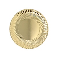 Platos de 24 cm de cartón metalizados - 8 unidades