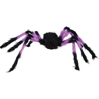 Araña de 75 cm negra y de color peluda
