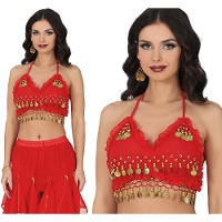 Top rojo con monedas