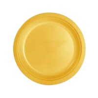 Platos de 22 cm de plástico de colores - 12 unidades