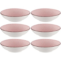 Plato de 20 cm gres mandala rosa hondo - Vessia - 6 unidades