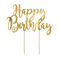 Topper para tarta de Feliz Cumpleaños - 1 unidad