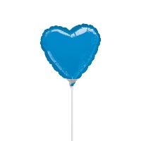 Globo hinchado con varilla de corazón mini de colores de 10 cm - Anagram - 1 unidad