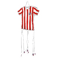 Piñata de Atlético de Madrid camiseta de 50 x 40 cm