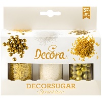 Kit de sprinkles surtidos dorado y blanco - 85 gr