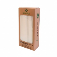 Pajitas de 19,5 cm de papel biodegradables - 100 unidades
