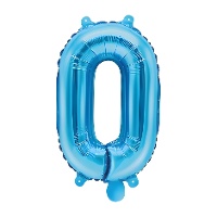 Globo número 0 azul de 35 cm - PartyDeco - 1 unidad