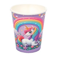 Vasos de Unicornio lila encantador - 8 unidades
