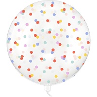 Globo orbz transparente con lunares multicolor de 60 cm
