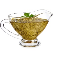 Salsera de 200 ml de vidrio con asa