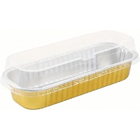 Envase de 16,5 x 6,5 x 5 cm desechable de alumino con tapa - 10 unidades